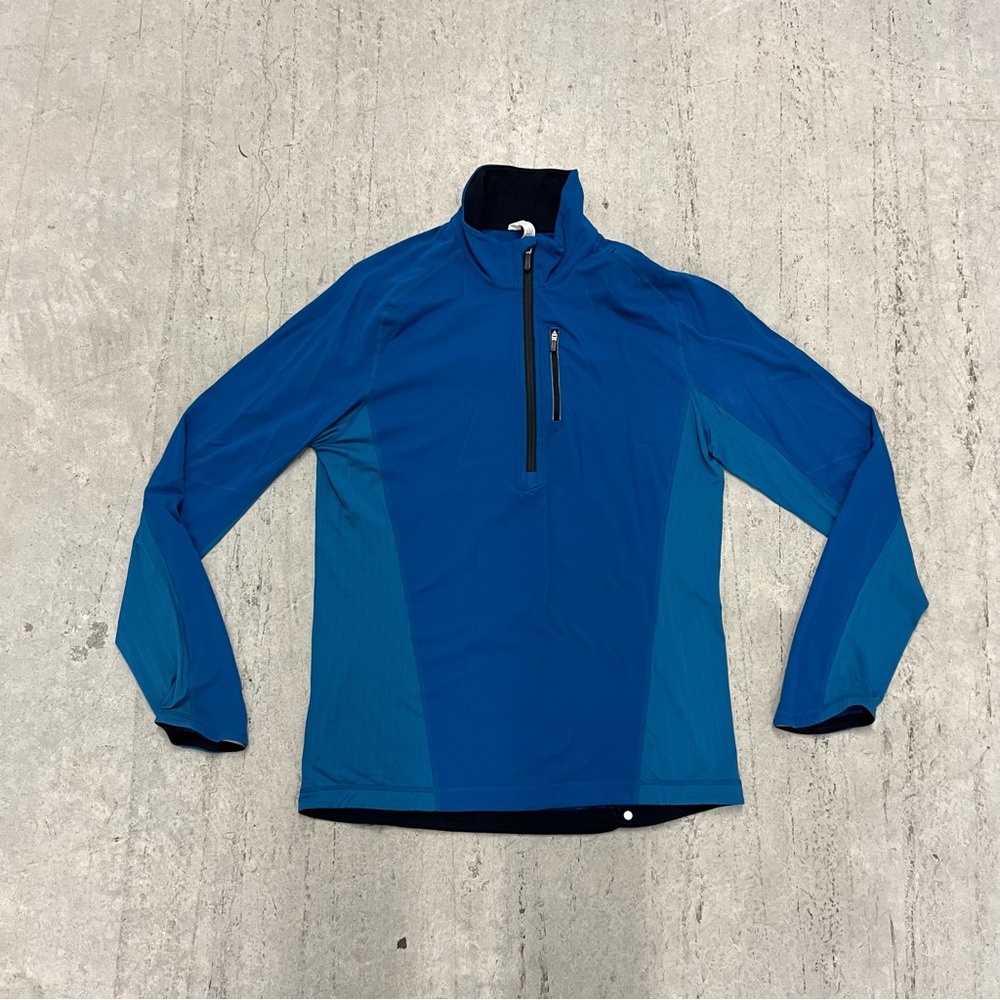 Mens Lululemon Athletic 1/4 Zip Pullover Shirt Size L Large Blue Casual Top LS